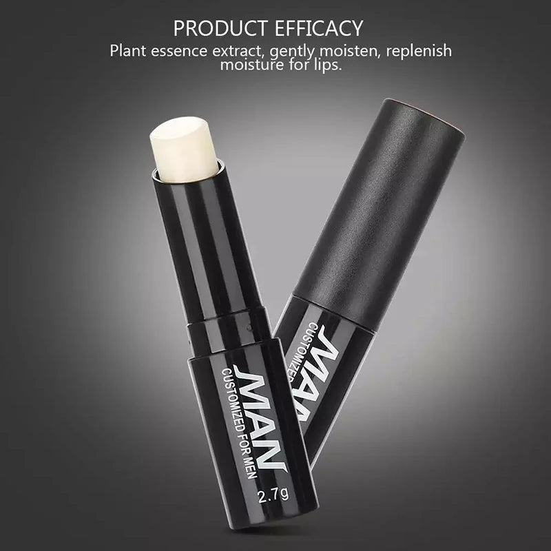 Bálsamo labial para hombre, hidratación de humedad de larga duración, aclara las líneas de los labios, lápiz labial antiseco, cosméticos para hombres, productos para el cuidado de la piel