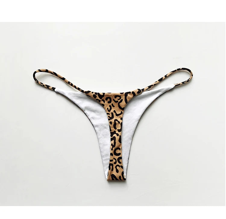 Bragas de algodón con estampado de leopardo para mujer, bragas sexis, Tanga de cintura baja, Bikini con espalda en T, ropa interior sin costuras, lencería femenina, talla S-XXL