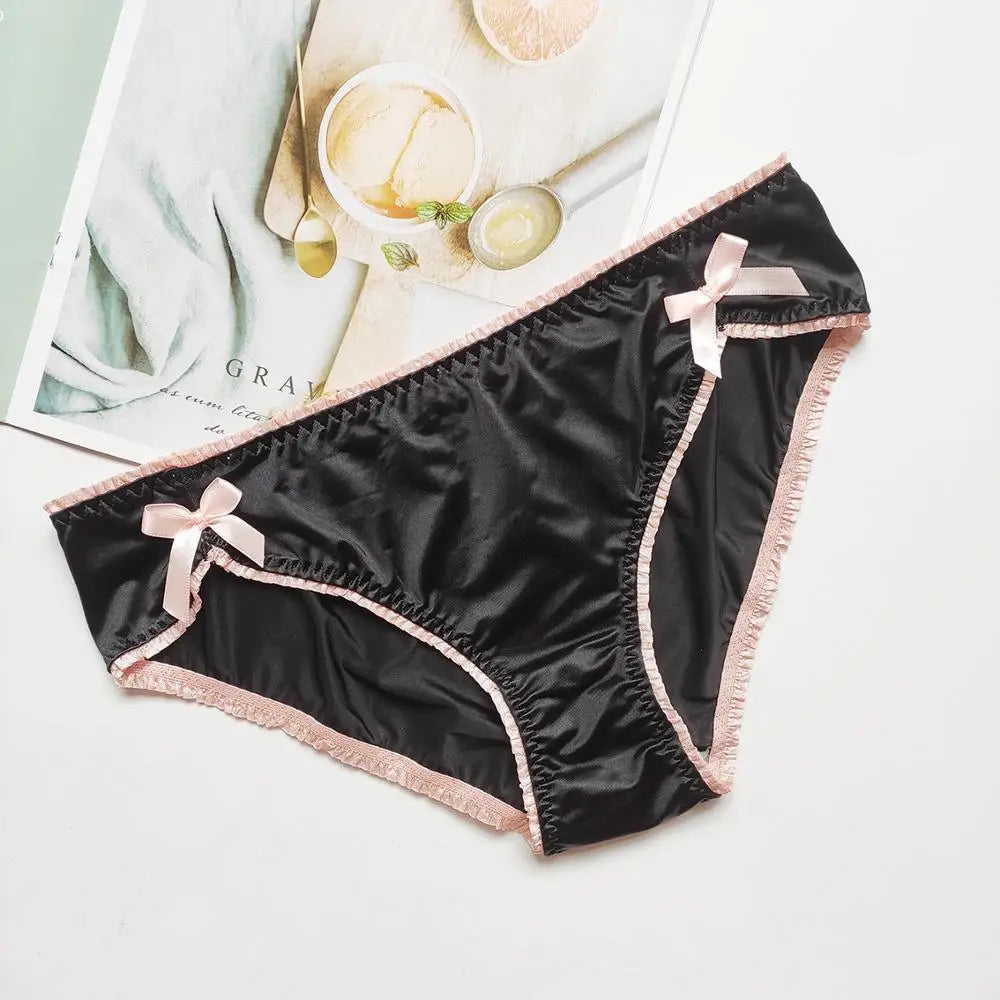 Bragas para mujer, lencería con lazo de encaje, ropa interior femenina, calzoncillos informales para mujer, calzoncillos sin costuras para mujer, cintura baja