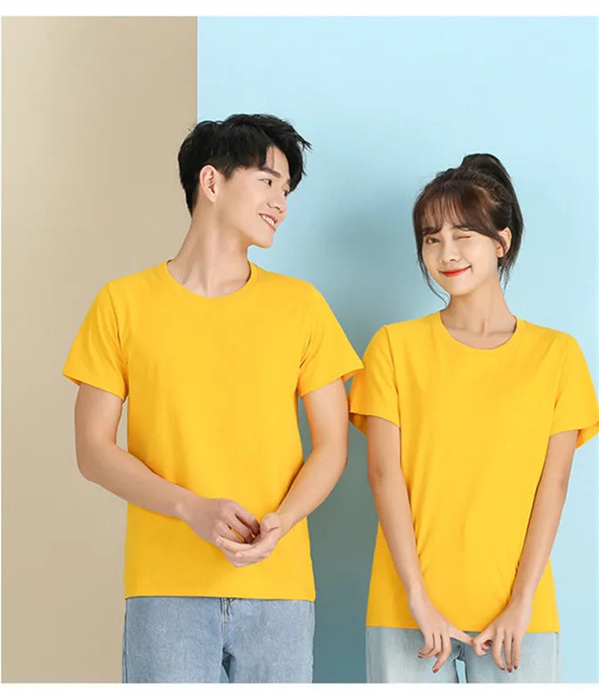 Camiseta de Hombre 2026, Nueva, 100% Algodón, Color Puro, Cuello Redondo, Manga Corta, para Hombre