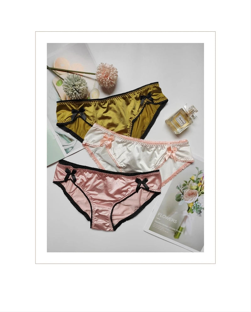 Bragas para mujer, lencería con lazo de encaje, ropa interior femenina, calzoncillos informales para mujer, calzoncillos sin costuras para mujer, cintura baja