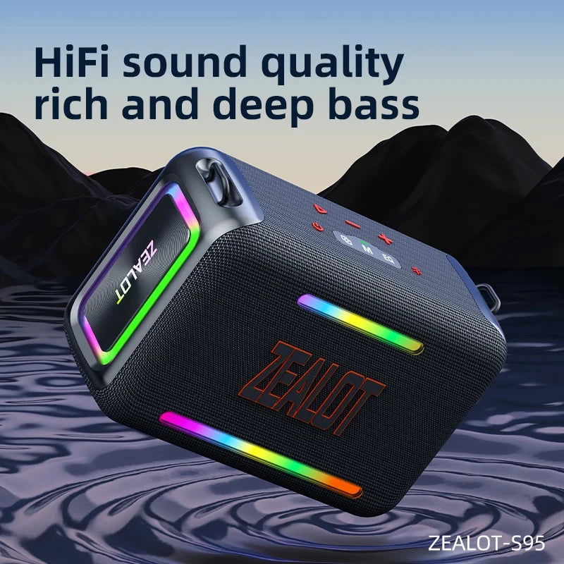 S95 160W Portable RGB Colorful Light Wireless Subwoofer for Mobile Phones High Power 24000mAh Waterproof Speaker