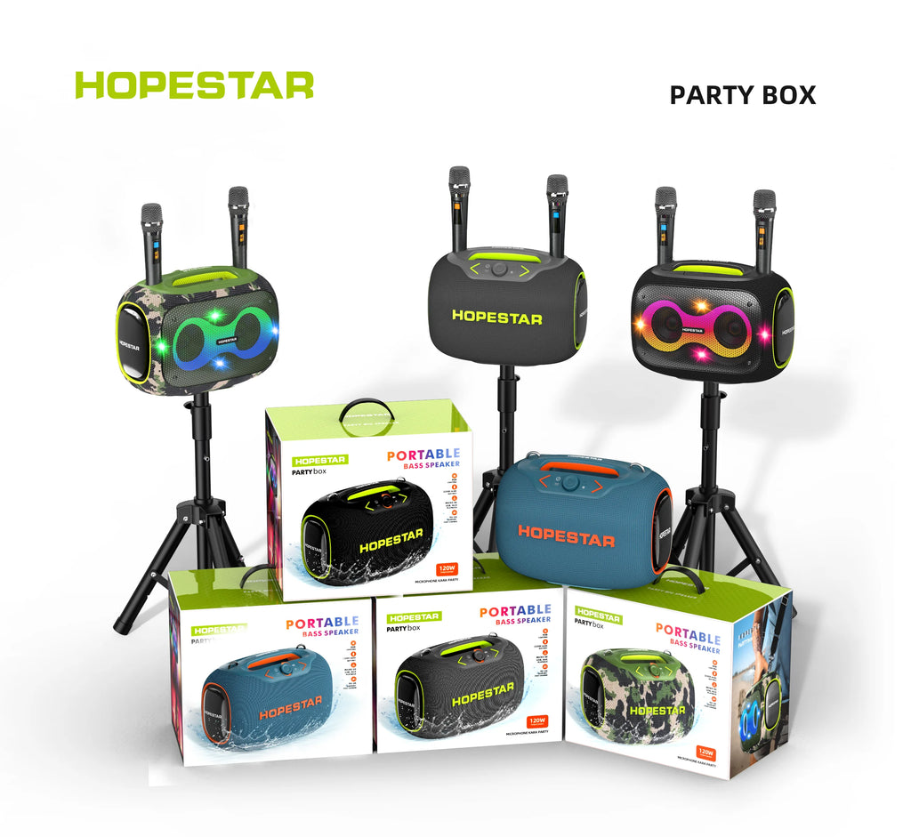 HOPESTAR Partybox 120W Wireless Portable Stereo Audio System Waterproof Home Karaoke Subwoofer Caixa De Som Speakers