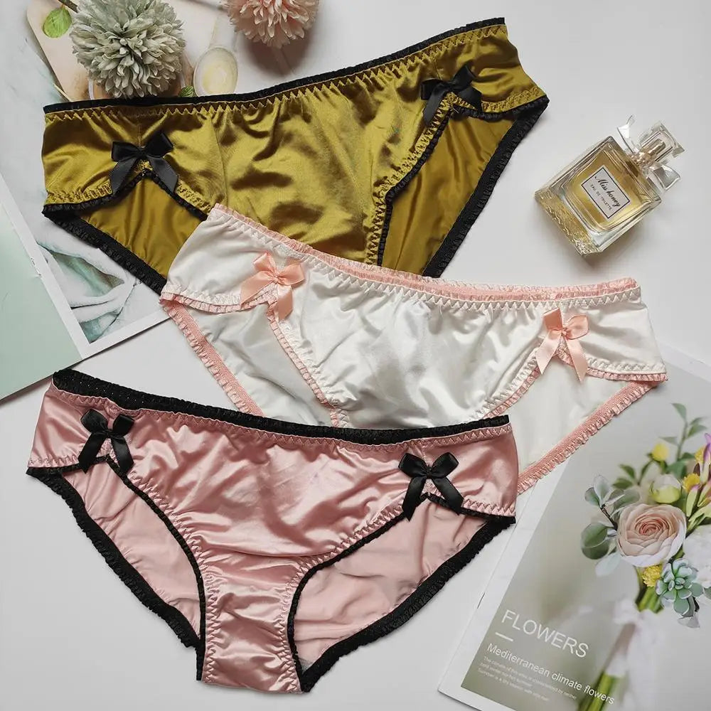 Bragas para mujer, lencería con lazo de encaje, ropa interior femenina, calzoncillos informales para mujer, calzoncillos sin costuras para mujer, cintura baja