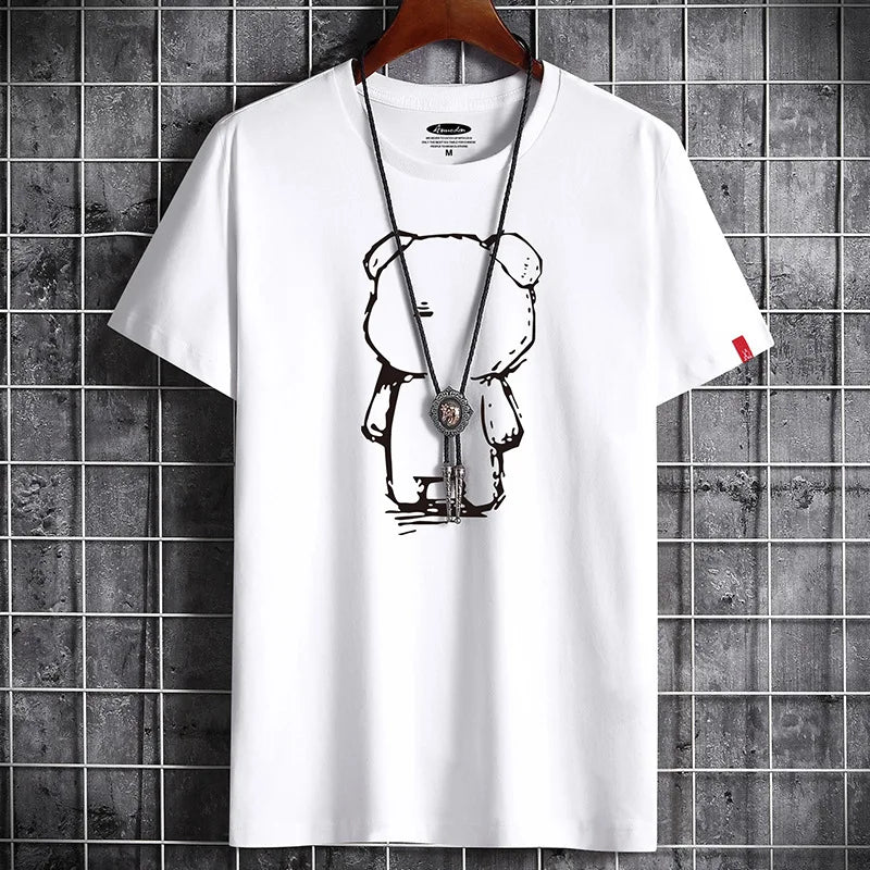 Camiseta para hombre, ropa nueva de Fitness, camiseta blanca de Anime con cuello redondo para hombre, S-6XL de gran tamaño, camisetas góticas Punk 2022