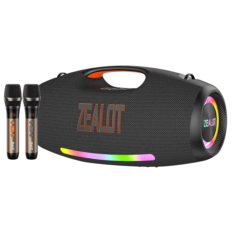 ZEALOT S89M Wireless Speaker 250W High Power Outdoor Subwoofer with Microphone KTV Square Dance for Home Theatre RGB LED