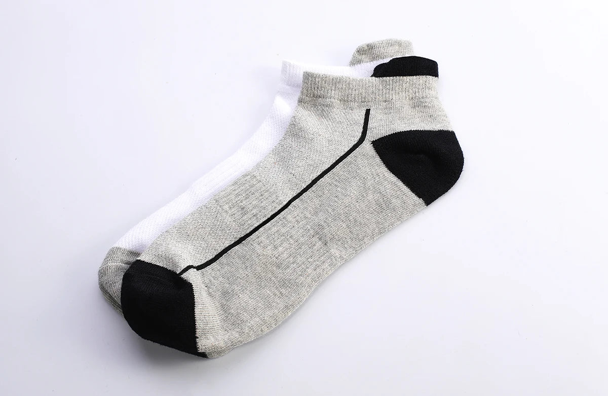 5 pares de calcetines de algodón orgánico para hombre, calcetines tobilleros de malla fina de punto, calcetines cortos transpirables de secado rápido para fitness de verano para ciclismo de talla grande