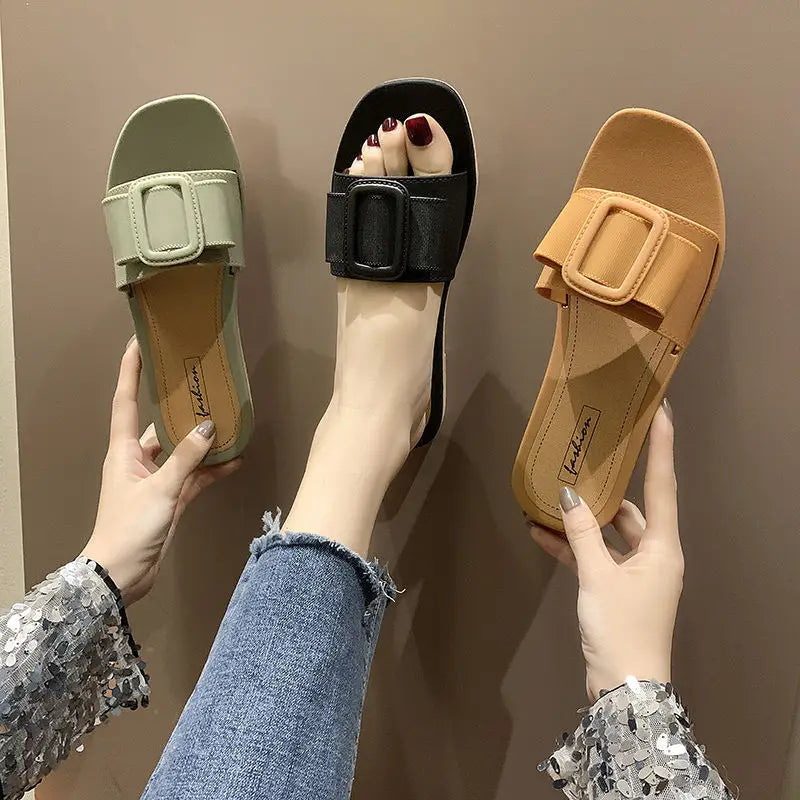 Sandals Outdoor Summer slippers Female Student Dormitory Muller Shoes Flat Shoes