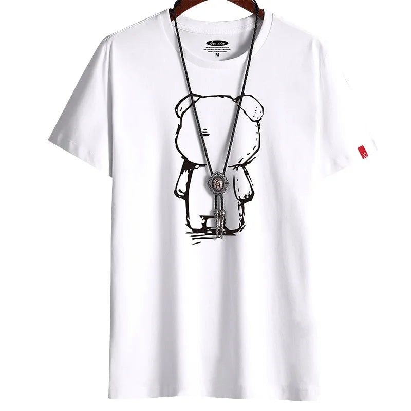 Camiseta para hombre, ropa nueva de Fitness, camiseta blanca de Anime con cuello redondo para hombre, S-6XL de gran tamaño, camisetas góticas Punk 2022