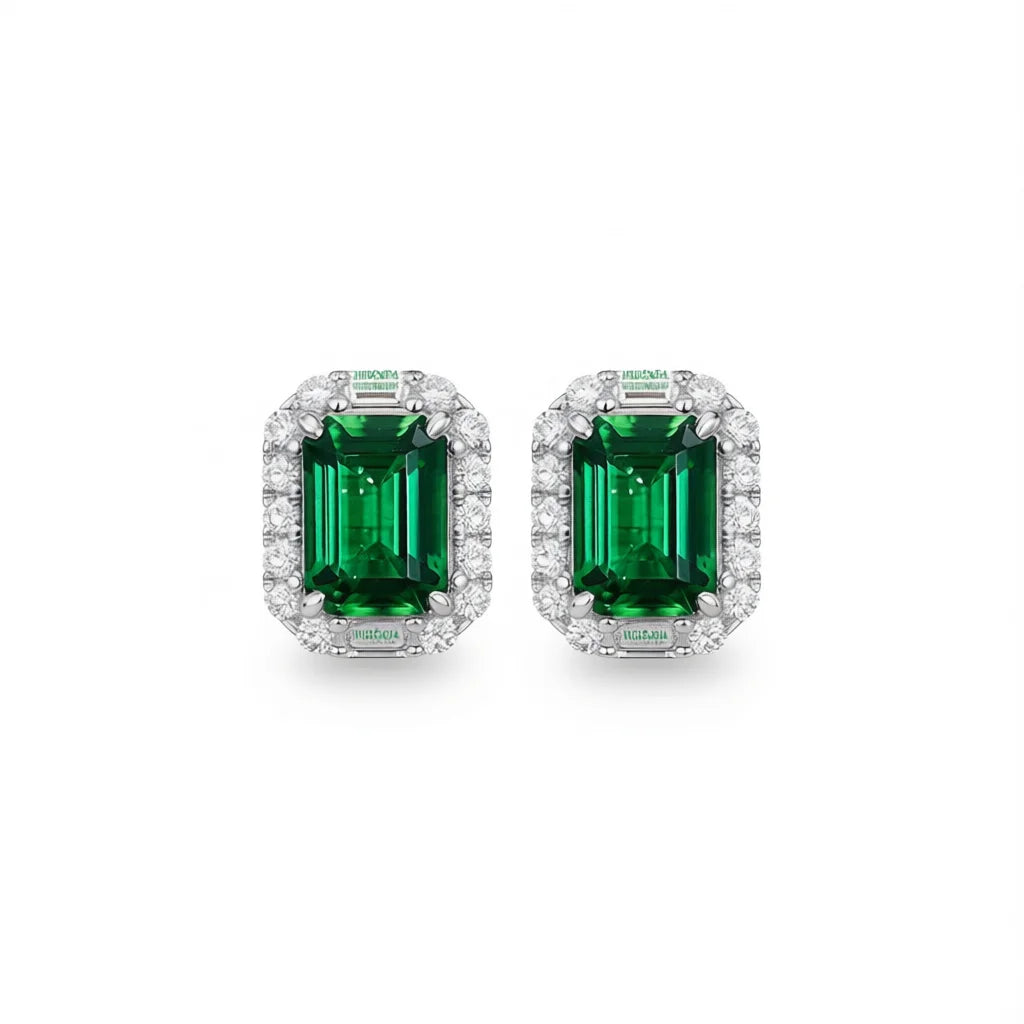 Victoria Cushion Cut for Certified Stud Earrings 925 Silver White Gold Claw Setting Luxury Geometric Design Women's Wedding
