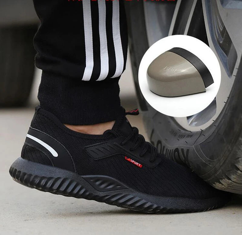 Zapatos de seguridad para el trabajo, antigolpes, con punta de acero, a prueba de perforaciones, zapatillas ligeras y transpirables, botas para hombres y mujeres, luz de aire