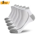 5 pares de calcetines de algodón orgánico para hombre, calcetines tobilleros de malla fina de punto, calcetines cortos transpirables de secado rápido para fitness de verano para ciclismo de talla grande