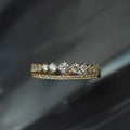 F1284 Diamond Ring 18K Solid Gold Round Brilliant Cut Natural Diamonds Women's Engagement Ring with Side Stones G Color