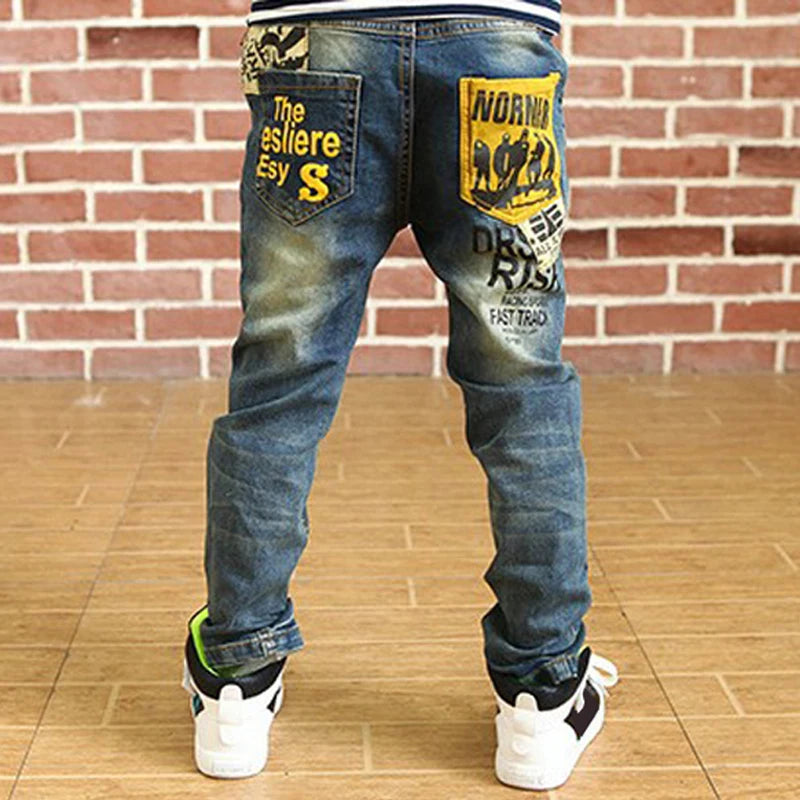 IENENS, pantalones vaqueros ajustados para niños y niñas, pantalones con cintura elástica, ropa vaquera para niños de 4 a 13 años, pantalones deportivos