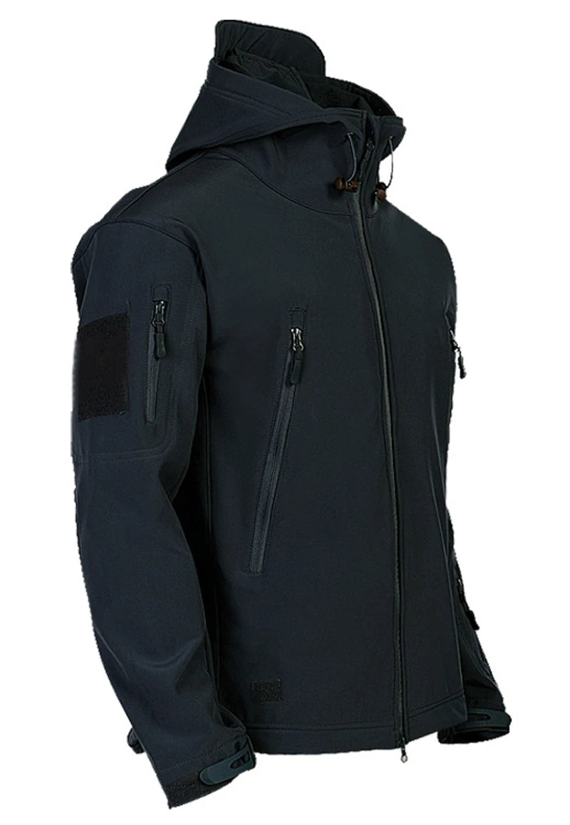 Chaqueta de Piel de Tiburón a la Moda 2024, Chaqueta Táctica Impermeable y Cortavientos para Hombre, Chaqueta con Capucha