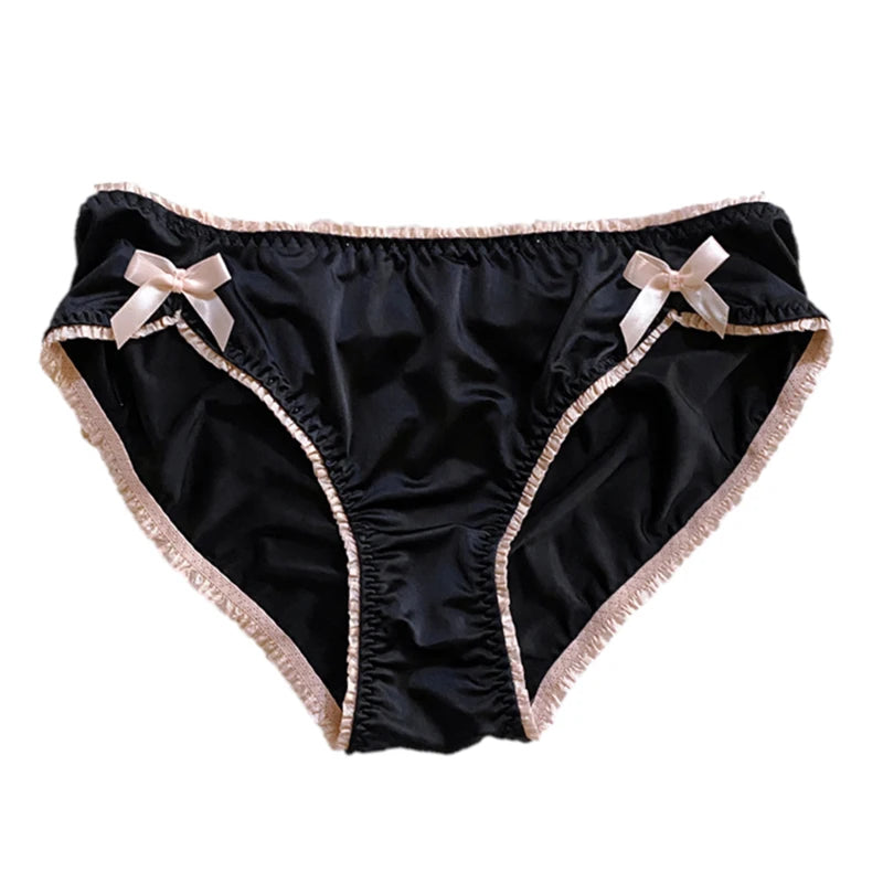 Bragas para mujer, lencería con lazo de encaje, ropa interior femenina, calzoncillos informales para mujer, calzoncillos sin costuras para mujer, cintura baja