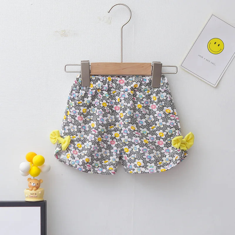 Nueva moda de verano, ropa para niñas, chaleco bonito de dibujos animados, pantalones cortos, 2 unids/set, traje deportivo para niños, trajes, chándales para niños