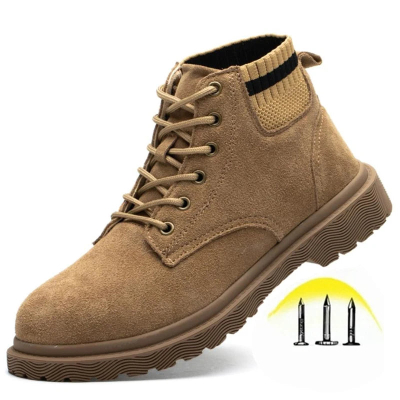Zapatos de seguridad para el trabajo, antigolpes, con punta de acero, a prueba de perforaciones, zapatillas ligeras y transpirables, botas para hombres y mujeres, luz de aire
