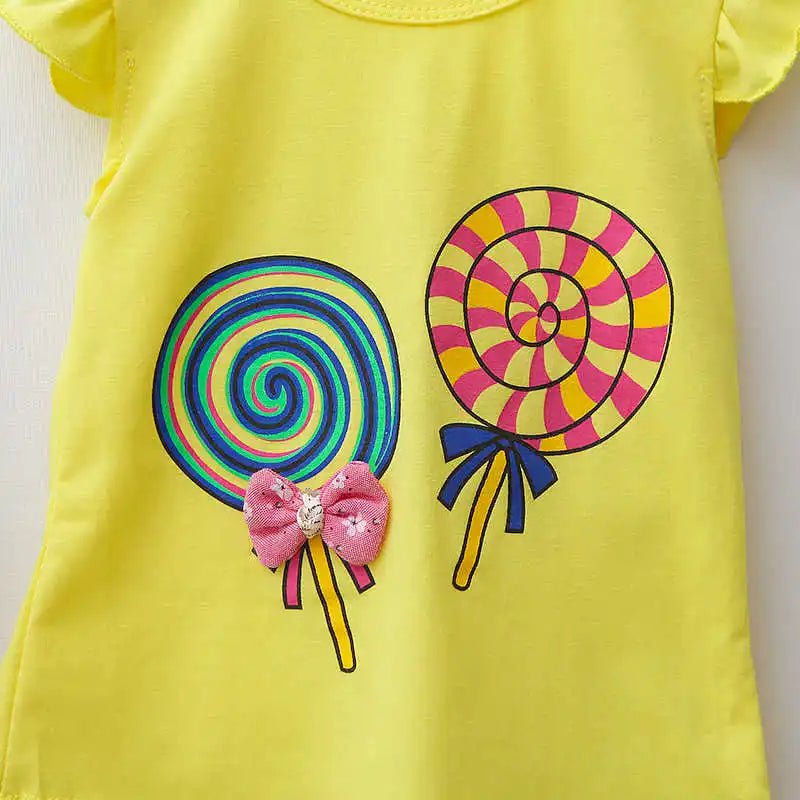 Nueva moda de verano, ropa para niñas, chaleco bonito de dibujos animados, pantalones cortos, 2 unids/set, traje deportivo para niños, trajes, chándales para niños