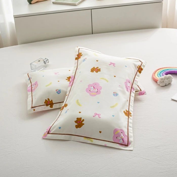 Cartoon Pillowcase for Children 30*50cm 40*60cm Eco-friendly Sleeping Pillow Cover Organic Cotton Printed Home Kids Pillowcase