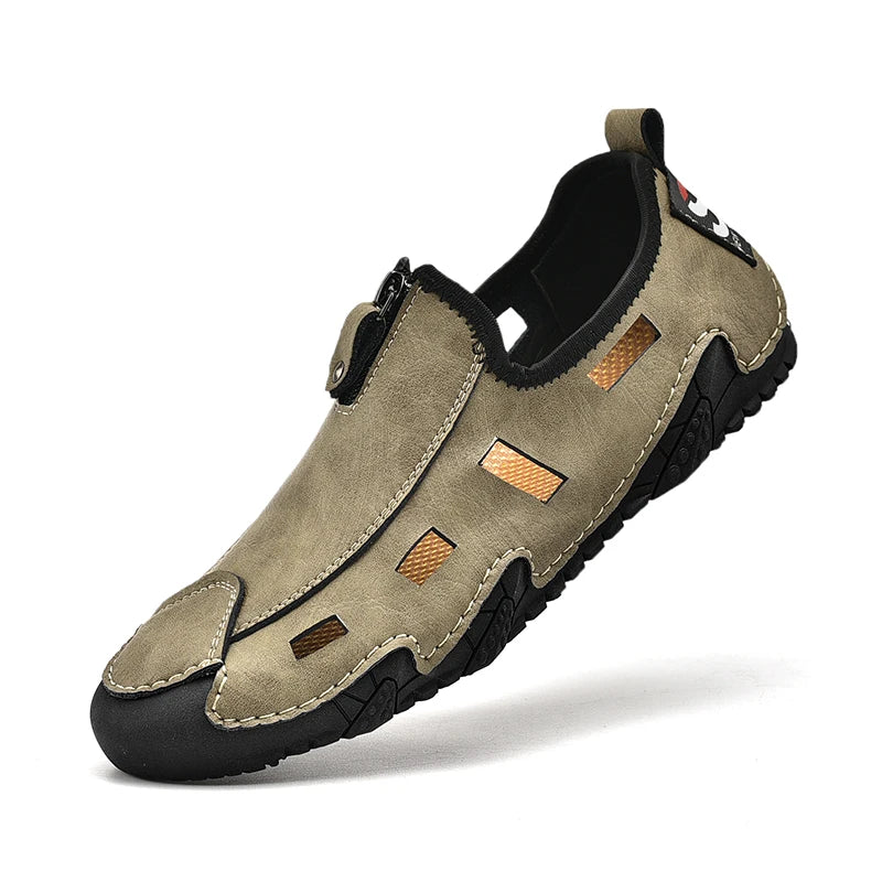 2022 Men's Outdoor Hiking Trekking Beach Hollow Leather Leisure Other Sandals Flat Sandals