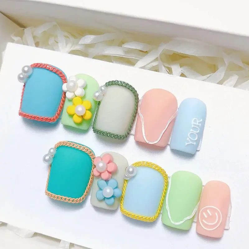 Misscheering-cadena de uñas de estilo mixto, 12 rejillas, joyería para decoración artística DIY, accesorios de uñas de Metal a la moda para diseño de manicura