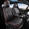 Xiangta Full Set 3D Car Seat Covers Universal Fit for Most Cars Breathable Nappa Leather Car Seat Cushion with Storage Bags