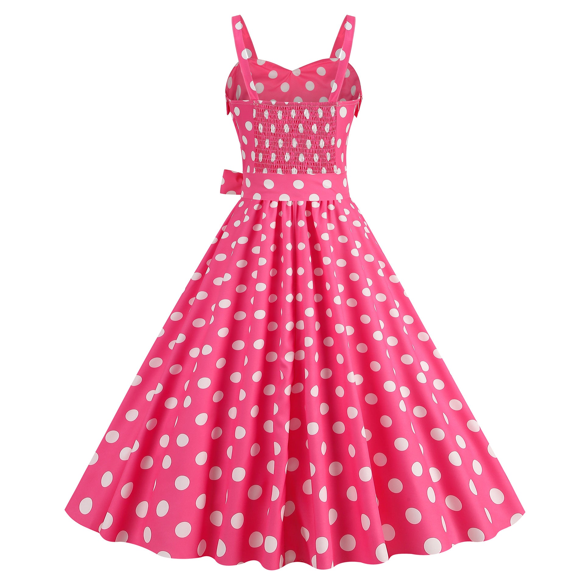 Elegante Vestido de Mujer con Estampado de Puntos, Estilo Hepburn de los Años 50 y 60, Vestido Vintage Sexy con Cuello Halter, Estilo Rockabilly Retro para Fiesta u Oficina, Vestido Pinup 2026
