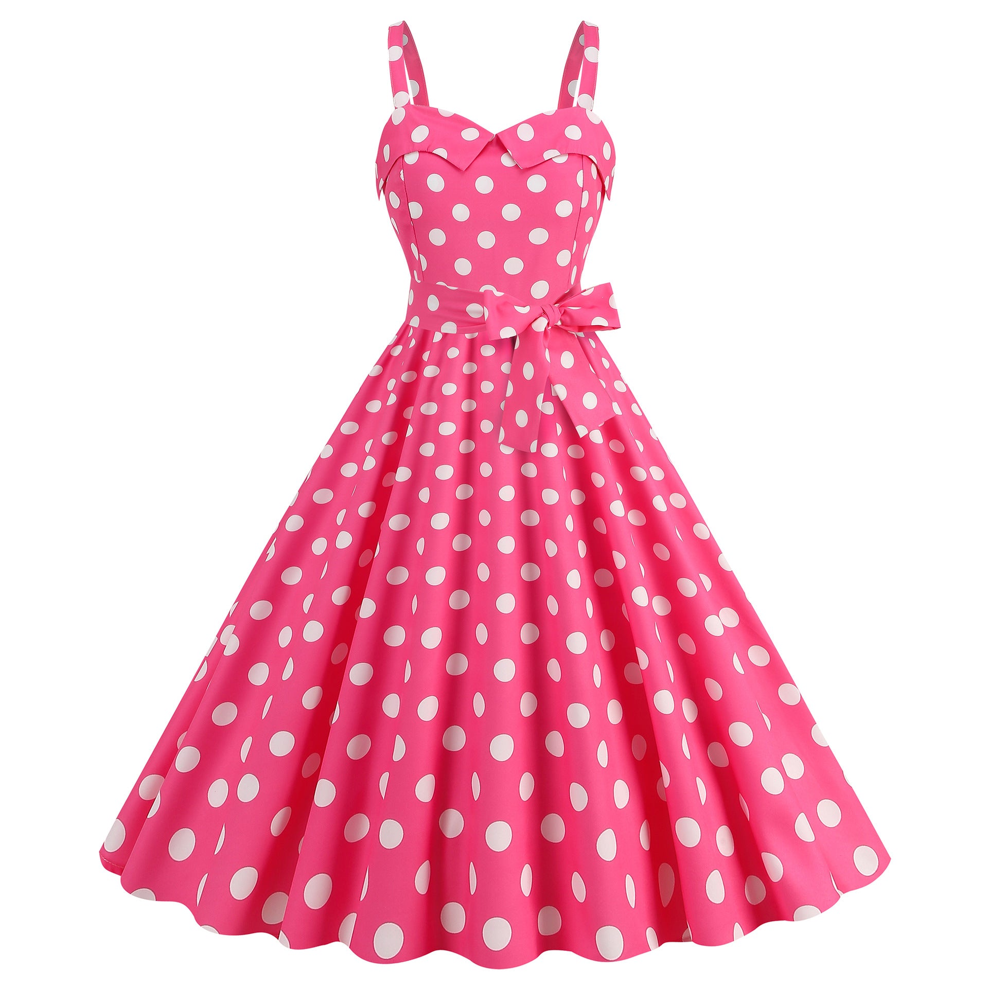 Elegante Vestido de Mujer con Estampado de Puntos, Estilo Hepburn de los Años 50 y 60, Vestido Vintage Sexy con Cuello Halter, Estilo Rockabilly Retro para Fiesta u Oficina, Vestido Pinup 2026