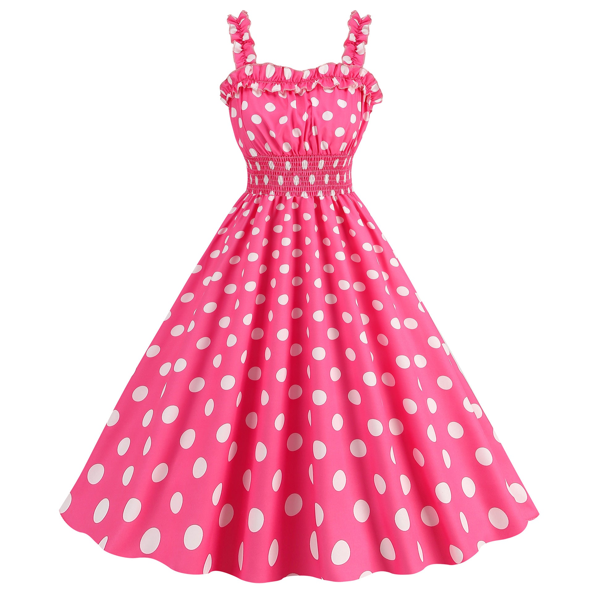 Elegante Vestido de Mujer con Estampado de Puntos, Estilo Hepburn de los Años 50 y 60, Vestido Vintage Sexy con Cuello Halter, Estilo Rockabilly Retro para Fiesta u Oficina, Vestido Pinup 2026