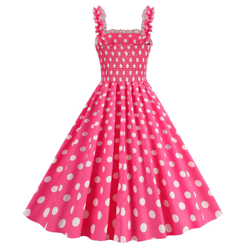 Elegante Vestido de Mujer con Estampado de Puntos, Estilo Hepburn de los Años 50 y 60, Vestido Vintage Sexy con Cuello Halter, Estilo Rockabilly Retro para Fiesta u Oficina, Vestido Pinup 2026