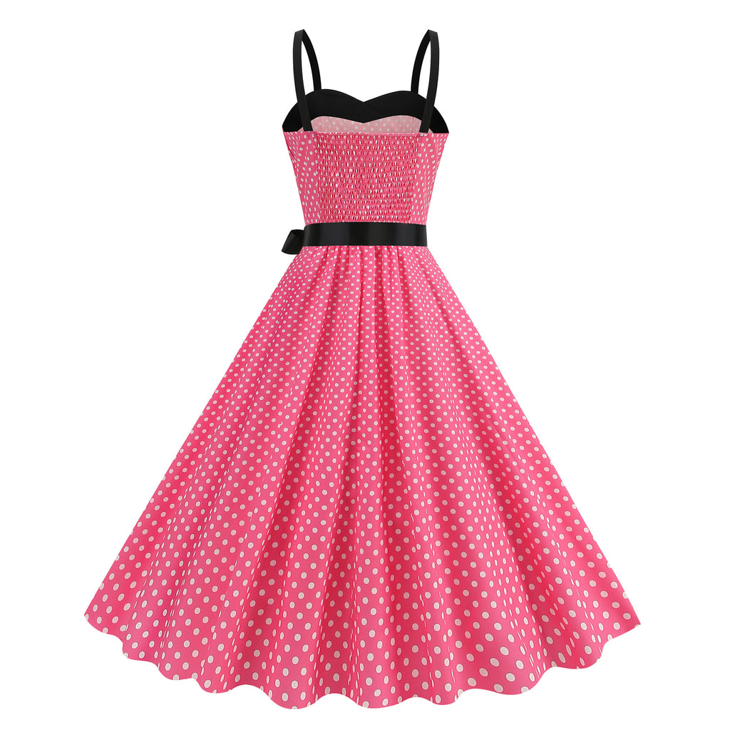 Elegante Vestido de Mujer con Estampado de Puntos, Estilo Hepburn de los Años 50 y 60, Vestido Vintage Sexy con Cuello Halter, Estilo Rockabilly Retro para Fiesta u Oficina, Vestido Pinup 2026