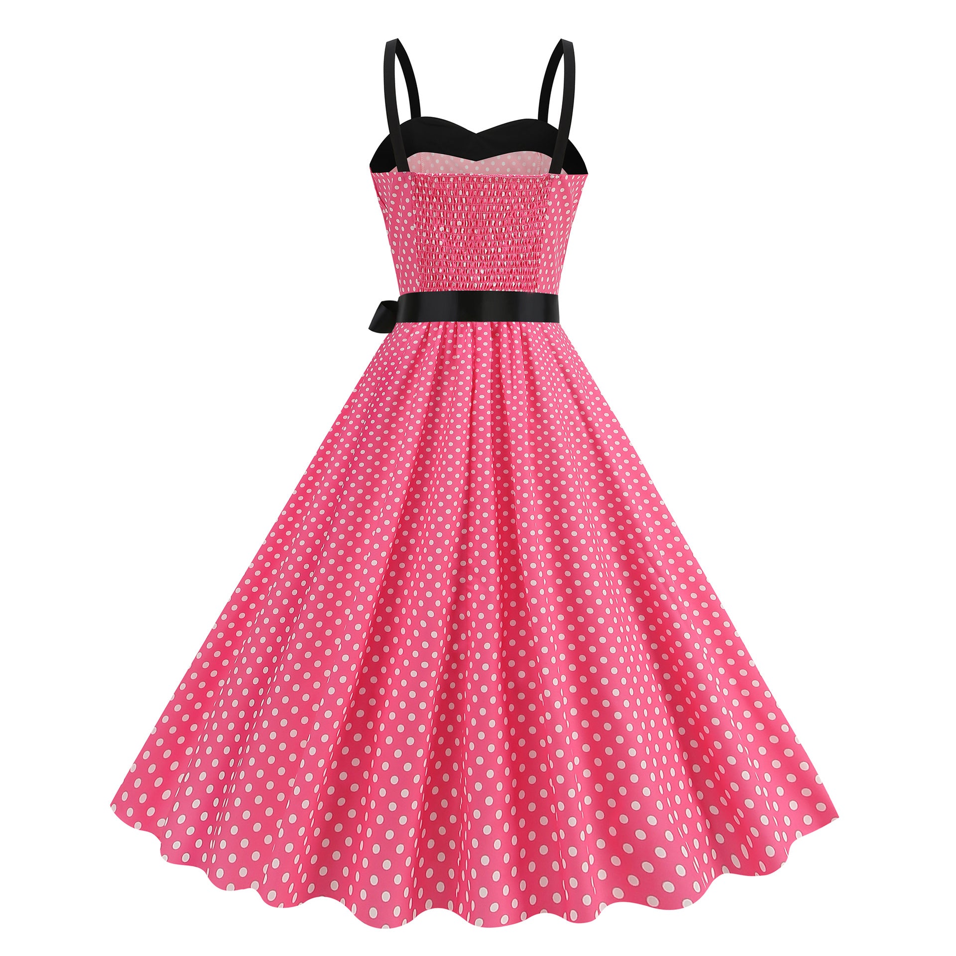 Elegante Vestido de Mujer con Estampado de Puntos, Estilo Hepburn de los Años 50 y 60, Vestido Vintage Sexy con Cuello Halter, Estilo Rockabilly Retro para Fiesta u Oficina, Vestido Pinup 2026