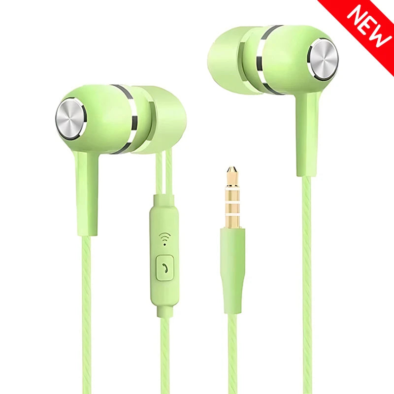 Auriculares intrauditivos con cable de 3,5mm, auriculares HIFI de graves pesados, Monitor deportivo, auriculares estéreo para música y videojuegos con micrófono