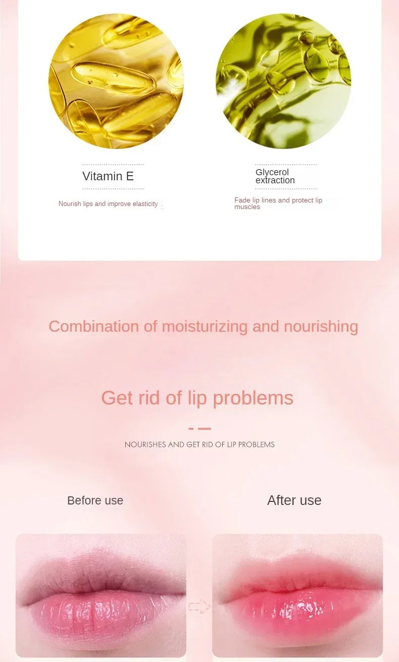 Bálsamo labial de Color melocotón, lápiz labial con cambio de temperatura de cristal, brillo de labios hidratante de larga duración, maquillaje, cuidado de labios, cosmético de reparación