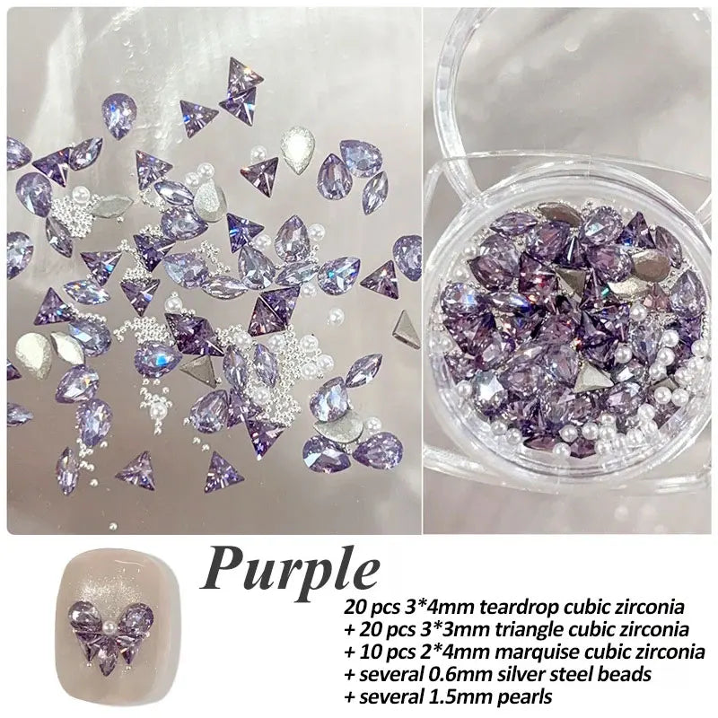 100 Uds 3D Mini circonita Nail Art Rhinestone cristal diamante accesorios para brillo suministros de manicura Material decoración de uñas