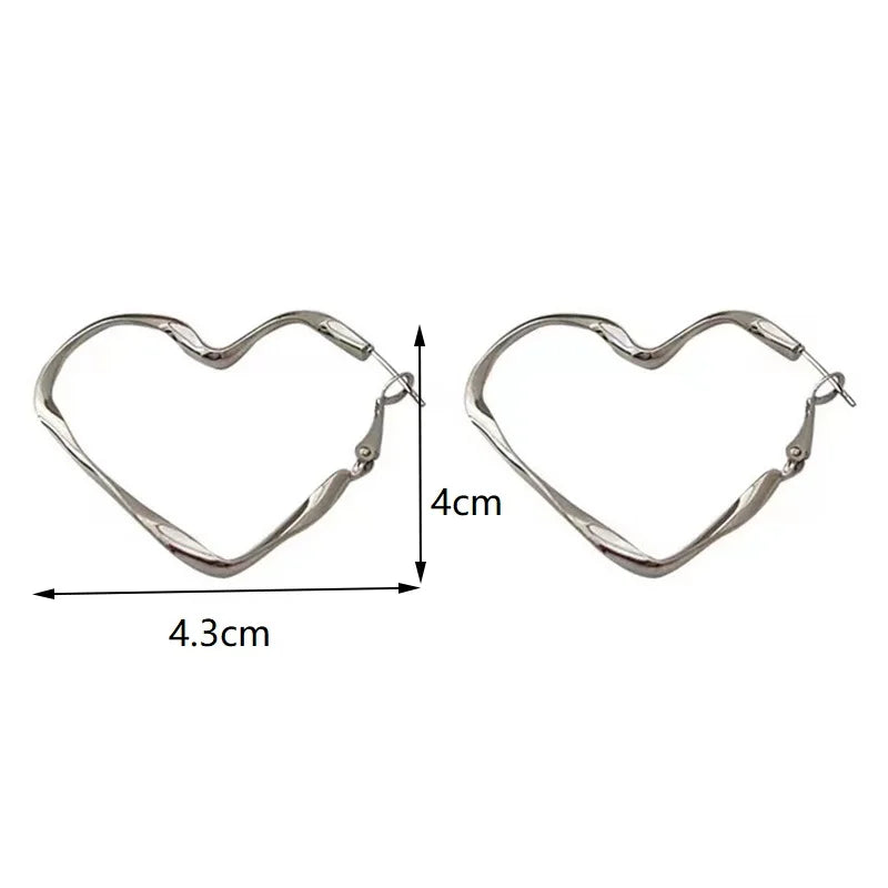 1 par de moda para mujer, moda, personalidad exagerada, diseño de corazón hueco, puño para niña, regalo de joyería de cumpleaños