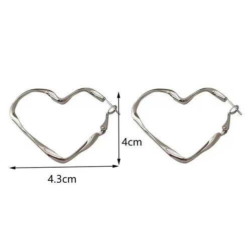 1 par de moda para mujer, moda, personalidad exagerada, diseño de corazón hueco, puño para niña, regalo de joyería de cumpleaños