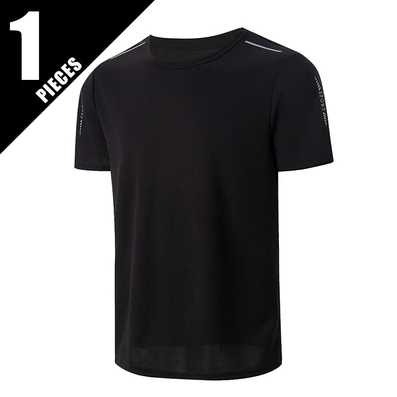 1/4 Uds. Camiseta deportiva de secado rápido de verano para hombre, camiseta holgada y cómoda de manga corta estampada a la moda para adolescentes, camiseta Joker para correr y Fitness