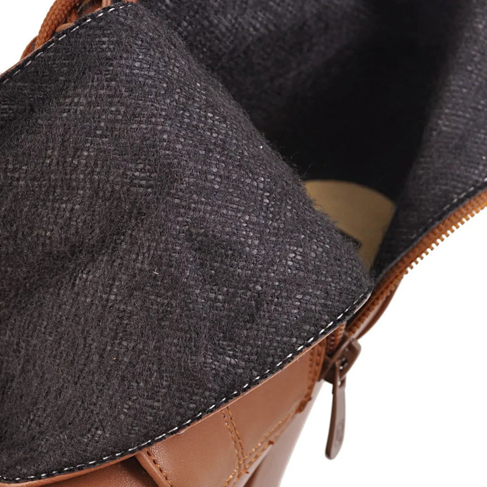 Zapatos de mujer Botas de moto Otoño Invierno Botas de mujer 2025 Botas de tobillo elegantes para mujer Plataformas de tacón alto Botas sexis con hebilla blanca