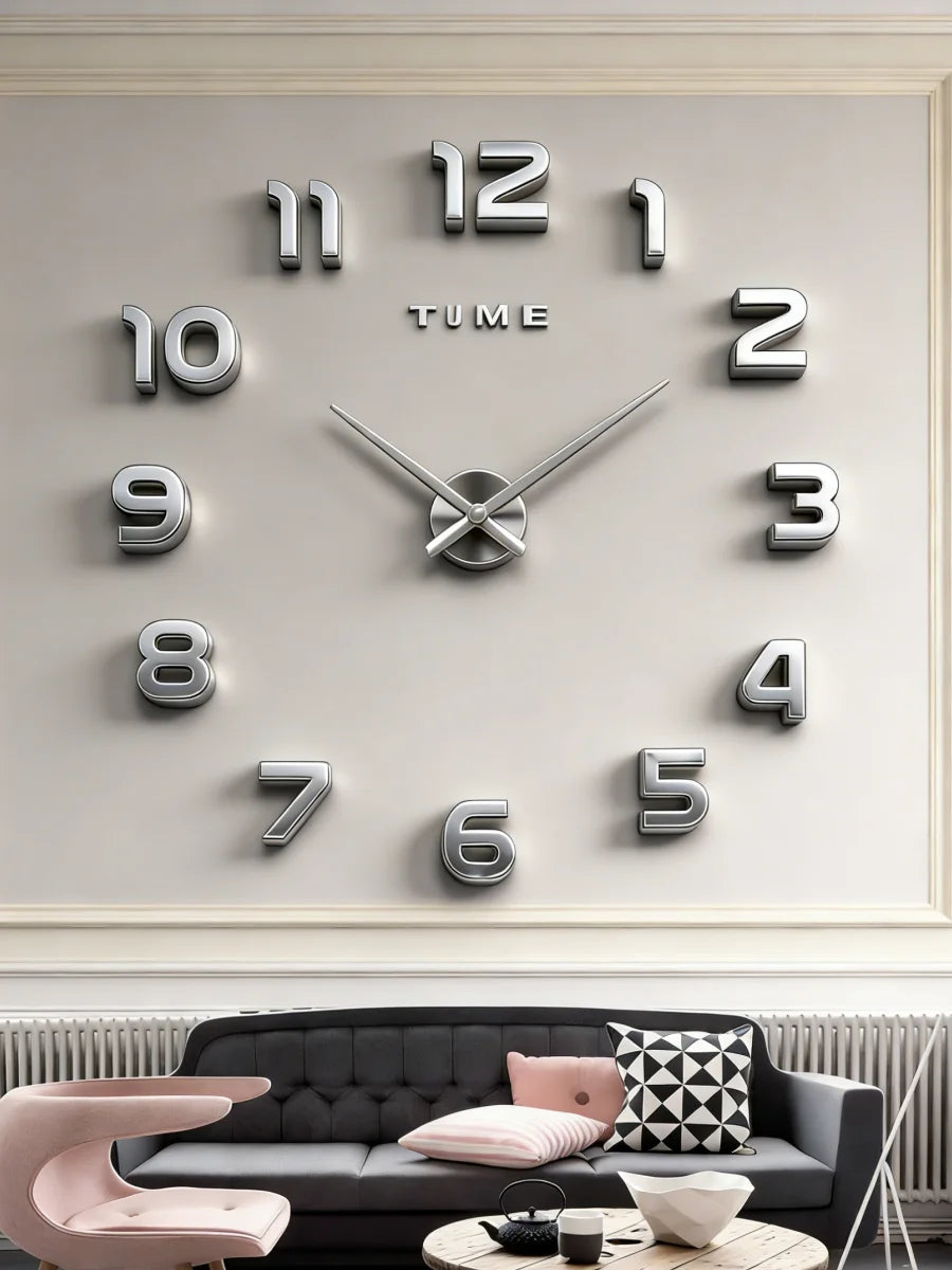 Reloj de pared grande 3D, relojes de pared clásicos luminosos, reloj Digital DIY, relojes de pared, pegatinas, reloj silencioso para el hogar, mesa de salón