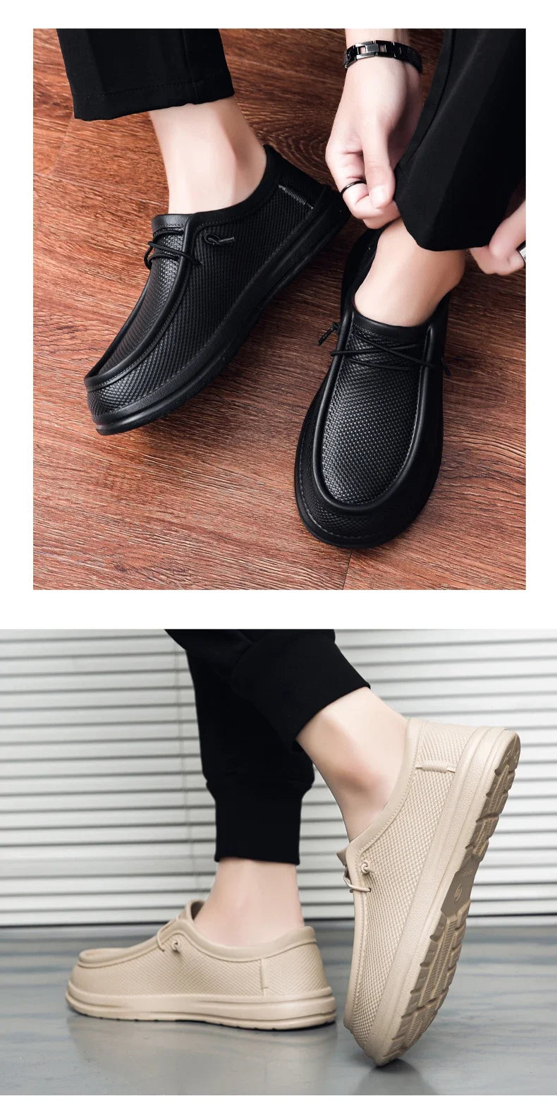 Zapatos de trabajo de cocina para hombre, zapatos de Chef impermeables antideslizantes, zapatos de trabajo informales a la moda para hombre, zapatos de agua para exteriores de talla grande 40-47