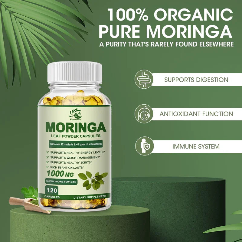 Cápsula de extracto de Moringa antiestrés mejora el sueño mejora la inmunidad antioxidante - 60/120 cápsulas