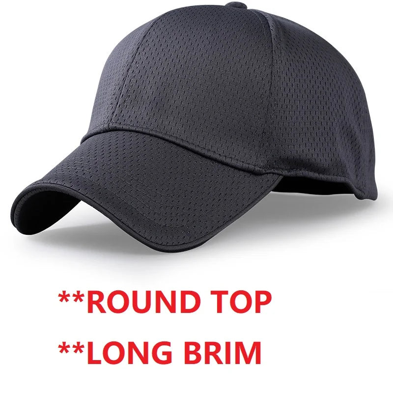 Gorra de béisbol de malla de verano de talla grande de cabeza grande para hombres y mujeres gorra transpirable de camionero ajustable para deportes al aire libre correr