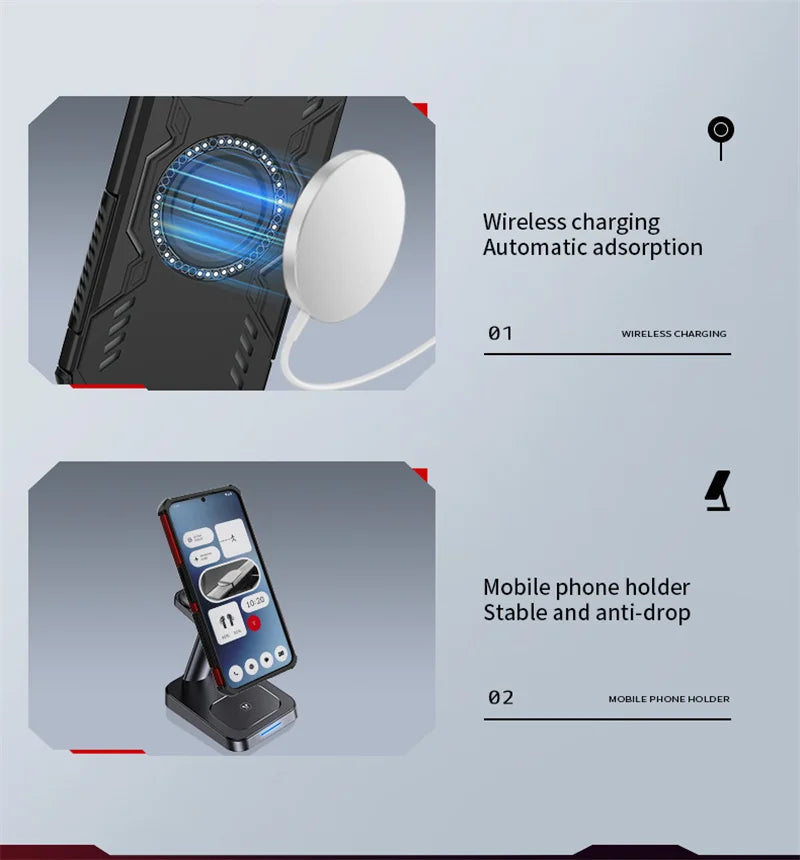 Funda de disipación de calor para Nothing Phone 3 3a Lite 4a Pro, protección de lente, carga inalámbrica magnética, carcasa trasera, Funda Coque