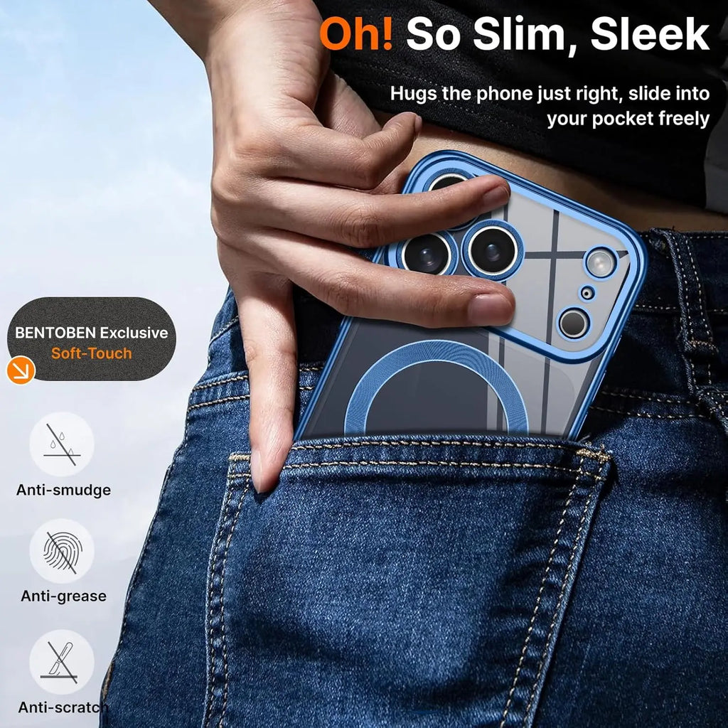 Protección de la cámara cubierta transparente de lujo con revestimiento suave TPU protección contra caídas con funda de teléfono magnética para iPhone17Pro Max/17Pro/Air/17