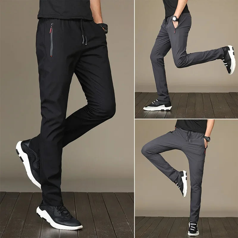 2025 Pantalones para correr para hombre Pantalones casuales finos de secado rápido Pantalones deportivos con bolsillos con cremallera Ropa deportiva Correr Pantalones deportivos para correr