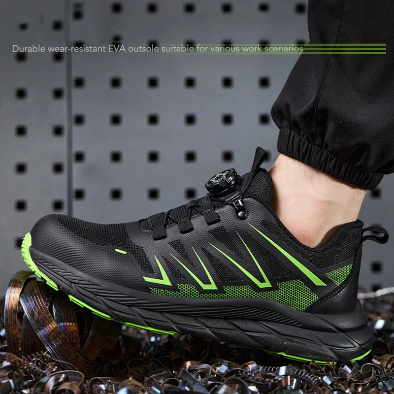 Zapatos de Seguridad de Moda para Hombre, Zapatos de Trabajo con Puntera de Acero, Protección Anti-aplastamiento y Anti-pinchazos, Zapatos Funcionales de Construcción, Botas de Trabajo para Hombre