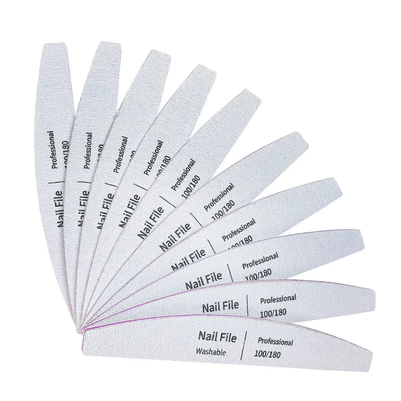 Lima de uñas 100 a 180 herramientas profesionales esmeril para manicura lima 240 papel de lija limas de pulido de Gel para uñas juego pulidor