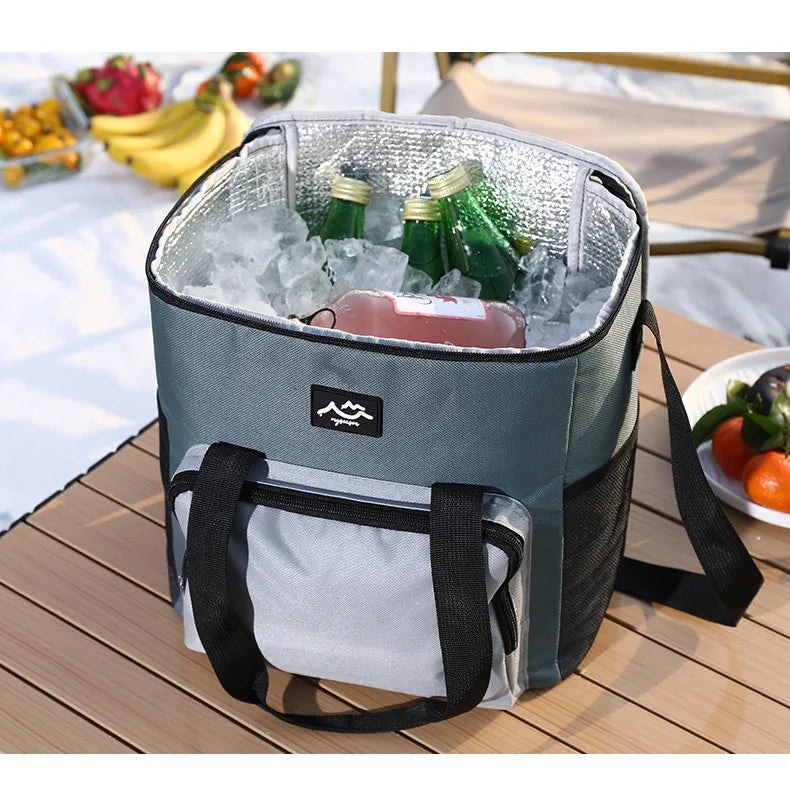Color a juego de moda, bolsa de almuerzo cuadrada simple, bolsa de hielo portátil para acampar, trabajadores de oficina de gran capacidad, bolsa de comida
